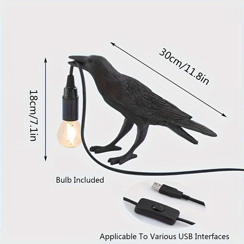 Schwarze Teufel-Tischlampe mit Edison-Glühbirne, USB-betrieben, Harz-Tischlampe für Schlafzimmer, Wohnzimmer-Dekor, Bauernhaus-Kunst, Wohnheim-Dekor, 36 V oder weniger