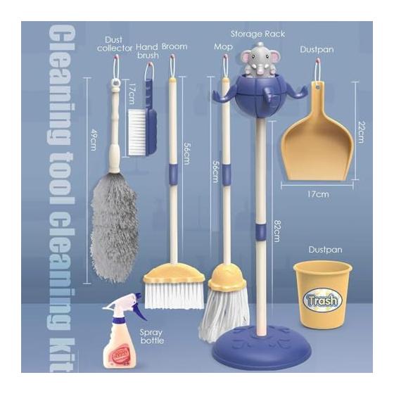 Cleaning Toy, Housework Goods, Play House, Cleaning Set, Adjustable Height (55-95cm), Pretend Play, Cleaning, Housework, Housework Toy, Educational