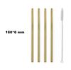 Fruit Juice Straws Mini 160mm Short Rainbow Stainless Steel Metal Straws Straight Bend Reusable Drinking Small 4Straw 1prush