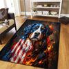 American Flag Animals Pattern Square Carpet,Area Rug,Carpet Rug for Living Room Bedroom Sofa Playroom Decor,Non-slip Floor Mat,Holiday Birthday Gifts