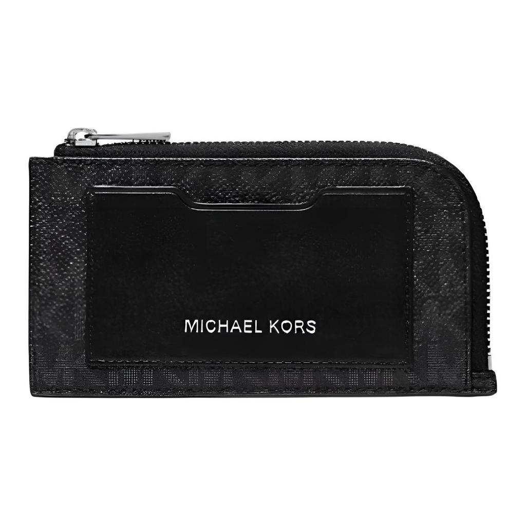 Michael Kors Classic Monogram Coated Canvas Wallet Card Holder Men wallet Black 36S0LGFE6B-BLACK
