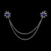 Fashion Gentleman Tassel Brooch For Men Suit Shirt Collar Crystal Cross Chain Lapel Pin Rhinestone Retro Wedding Accessories