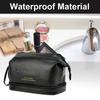 Travel Large Double Layer Cosmetic Bag Waterproof Leather Makeup Bag Women Girls Portable Toiletry Bag Make Up Storage Organizer