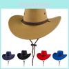 Vintage Style Wide Brim Cowboy Hat For Men And Women In Classic Colors And Soft Suede Fabric