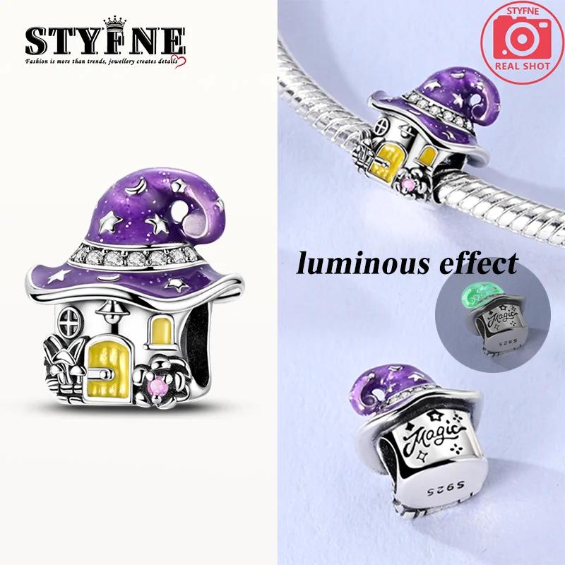 

Luminous Magic Hat House Beads Copper Original Beads Fit Originalcharms Bracelet Beads Jewelry Gifts For Women