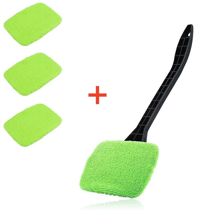 Car Window Cleaner Brush Kit Windshield Microfiber Cleaning Wash Tool Inside Interior Auto Glass Wiper with Long Handle Car Acce