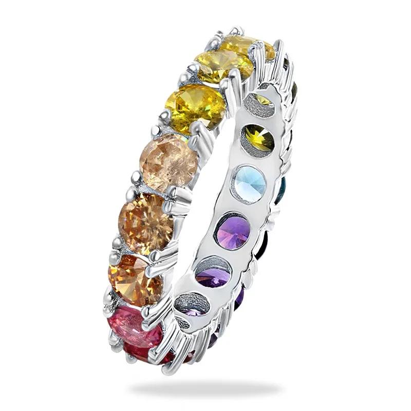 

Xuan Rainbow Color Women s Ring Simple Fashion Light Luxury Attending Ball Accessories Daily Wearing Zircon Wholesale 6