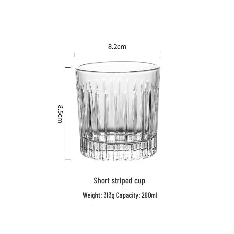 Striped Glass Tumbler for Coffee & Whiskey