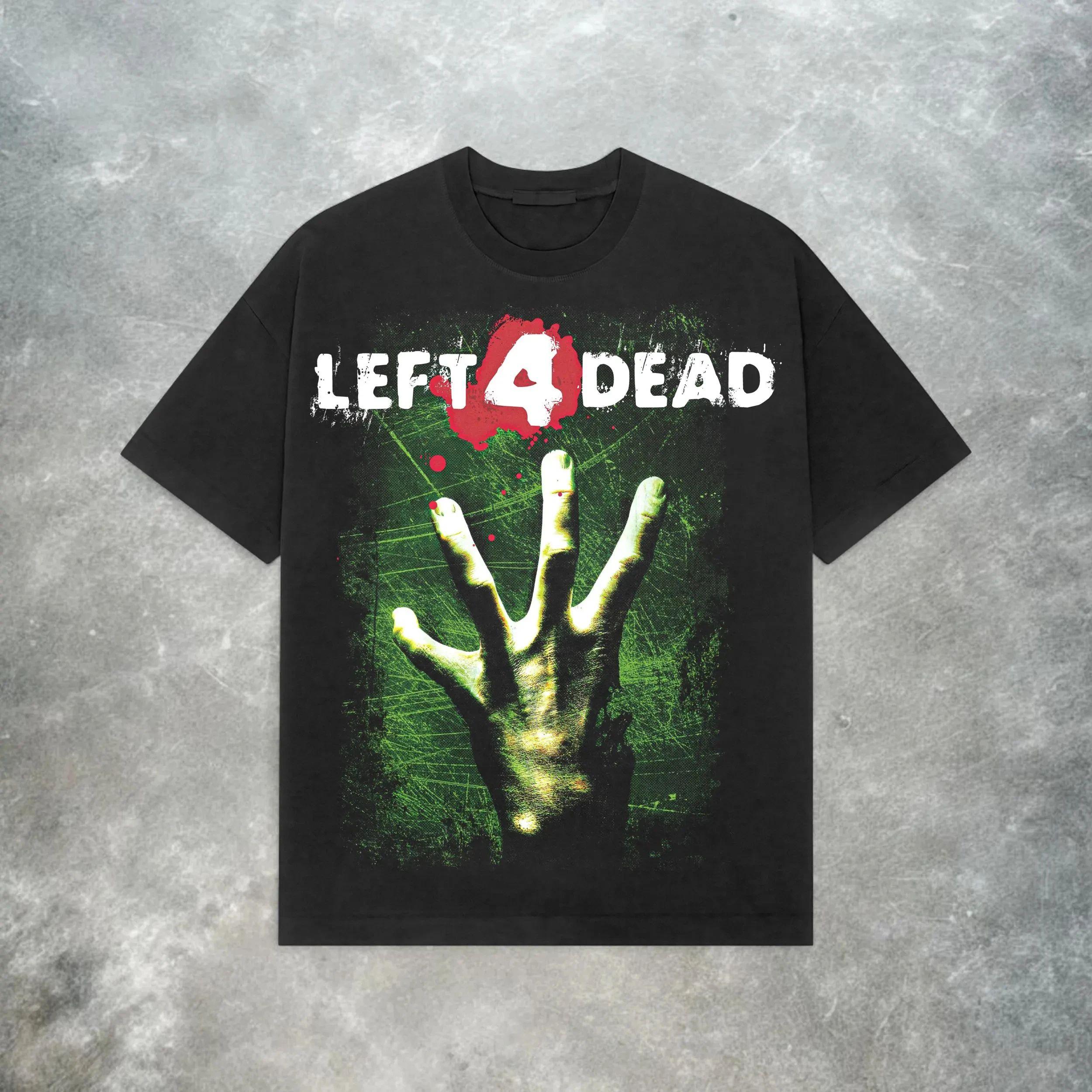 

Vintage Left 4 Dead Short Sleeve Y2k Aesthetic Graphic Print Tops Black Retro T Shirt Oversized Tee Casual Streetwear Unisex 4XL