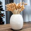 White Metal Hammered Oval Shape Vase for Home Decor Decoratives for Indoor Outdoor Living Room Balcony | Best Gift