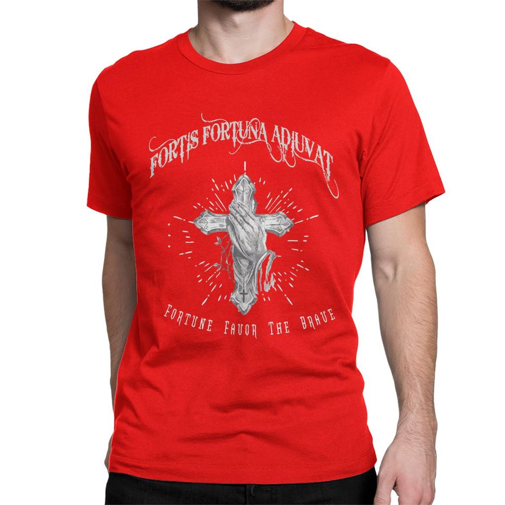 John Wick Fortis Fortuna Adiuvat Cross And Hand Tattoo T-Shirt Men Women Cotton Tees Short Sleeve T Shirt Plus Size Clothes
