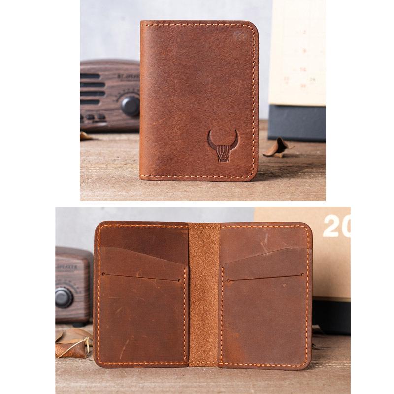 NT Retro Crazy Horse Leather Multi-Card Clutch: Unisex ID & Card Holder Wallet