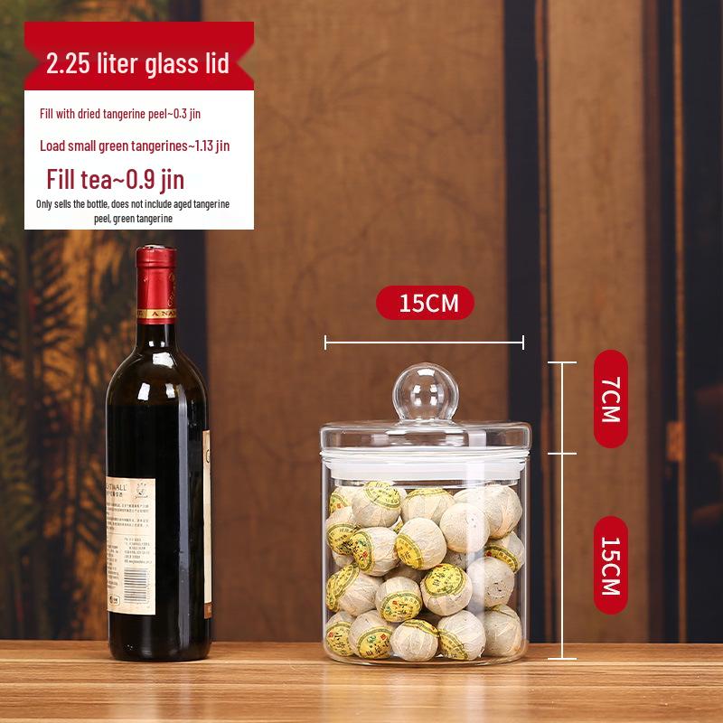 Large Glass Food-Grade Storage Jar for Dried Tangerine Peel and Tea Sealed for Freshness