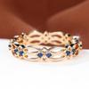 Stunning Two Color Available Hollow Intertwined Blue Zircon Band Ring for Women Daily Wear and Wedding