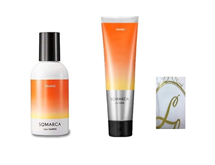[Set Purchase + Shopping Bag] Somaruka Color Shampoo 150ml + Color Charge (Color Treatment) 130g [Orange] x Set