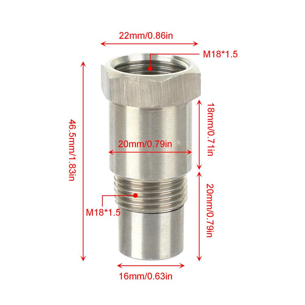 Oxygens Sensor Spacer Adapter M18x1.5 Thread Size Stainless Steel Adapter Parts For Diy Automotive Repair
