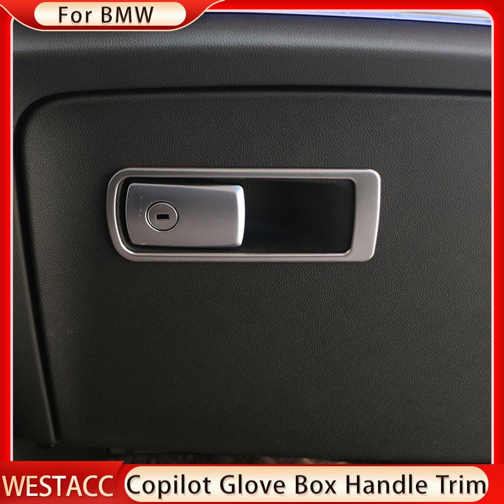 Edelstahl Auto Copilot Handschuh Aufbewahrungsbox Griff Abdeckung Trim für Bmw X3 G01 X4 G02 2018 - 2022 Dekoration Aufkleber