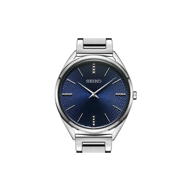 Seiko Gents Quartz Series Casual Business Fashion Quartz Steel Strap Women's Watch Blue Dial SWR033P1