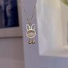 Trendy Cat's Eye Stone Rabbit Necklace - Korean Design, Titanium Steel, Women's Niche Clavicle Chain