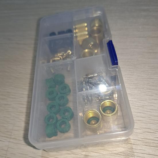 Kältemittelfüllschlauchkappenkerne 1/4 3/8 Zoll Dichtungen Reparaturwerkzeugsatz
