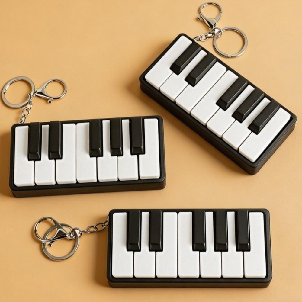 Novelty Piano Stress Clicker Keychain 3D Printed Piano Key Fidget Figurine Kid Gift