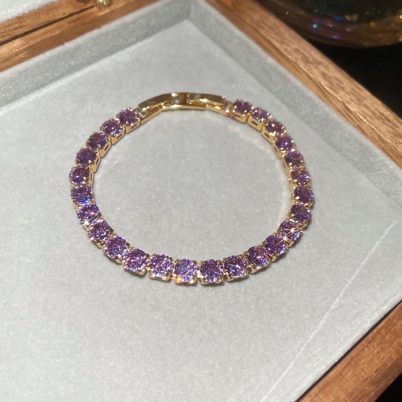 Bracciale Geometrico in Zirconi di Lusso Raffinato: Design Colorato e Versatile