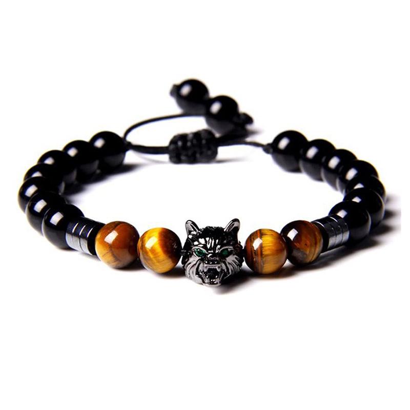 JYL TS Bracelet Ladies Cross Beaded Merges Elegance & Spiritual Grace A-Obsidian+Yellow Tiger Eye электрические фиолетовый