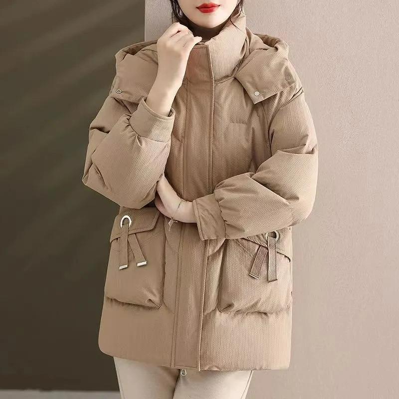 Mother's Winter Coat Thickened Warm Cotton Coat Mid-length Loose Large Size