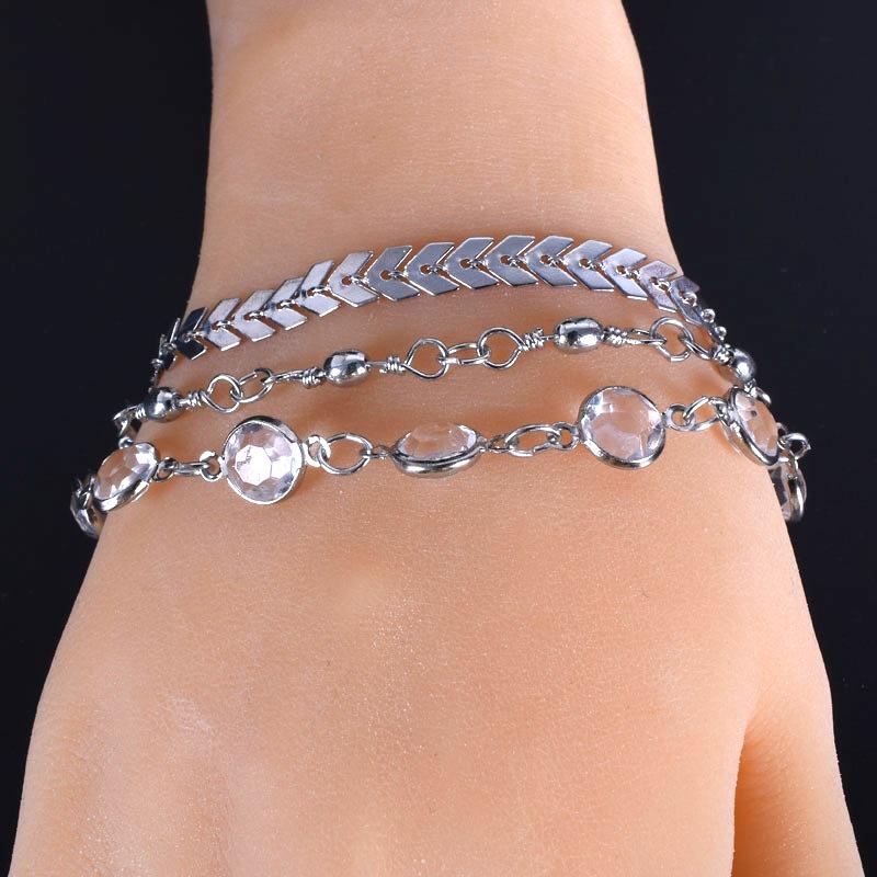 Versatile Sequin & Rhinestone Anklet Set – Trendy European & American Summer Beach Jewelry