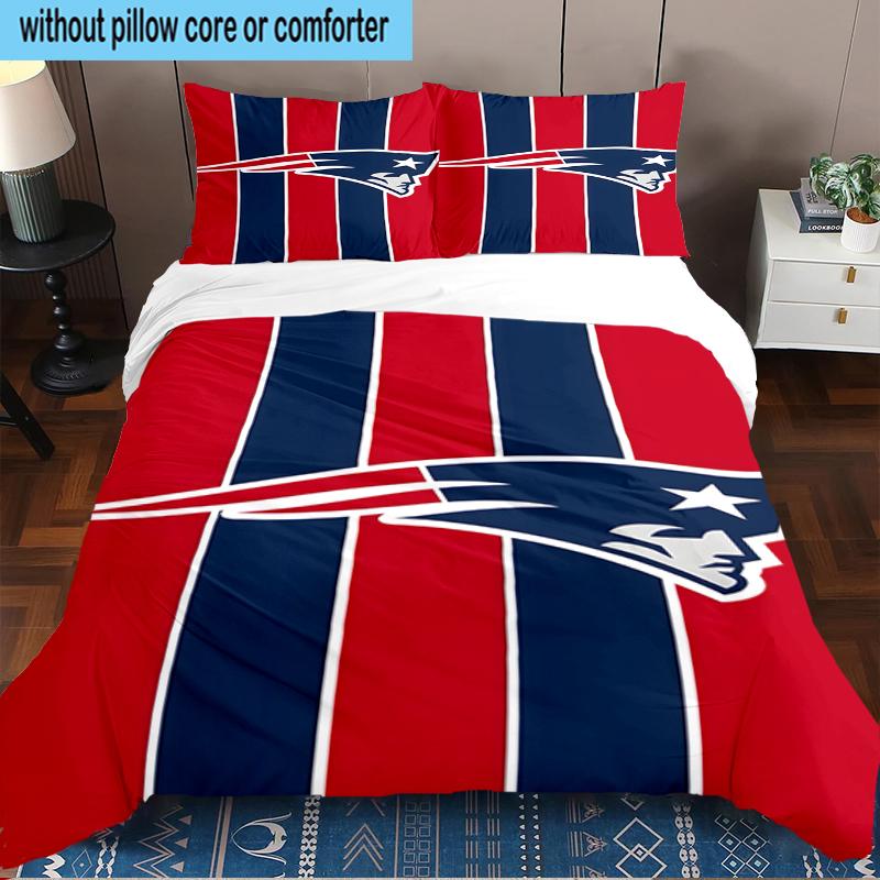 Patriots Team Spirit 3PCS Bedding Set 2D Printing (Includes 1 Duvet Cover + 2 Pillowcases Coreless), Bedroom decor,Fan Gift
