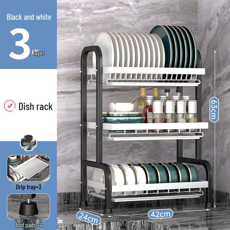 

Hannele 3-Tier Kitchen Storage Rack with Knife & Chopstick Holders