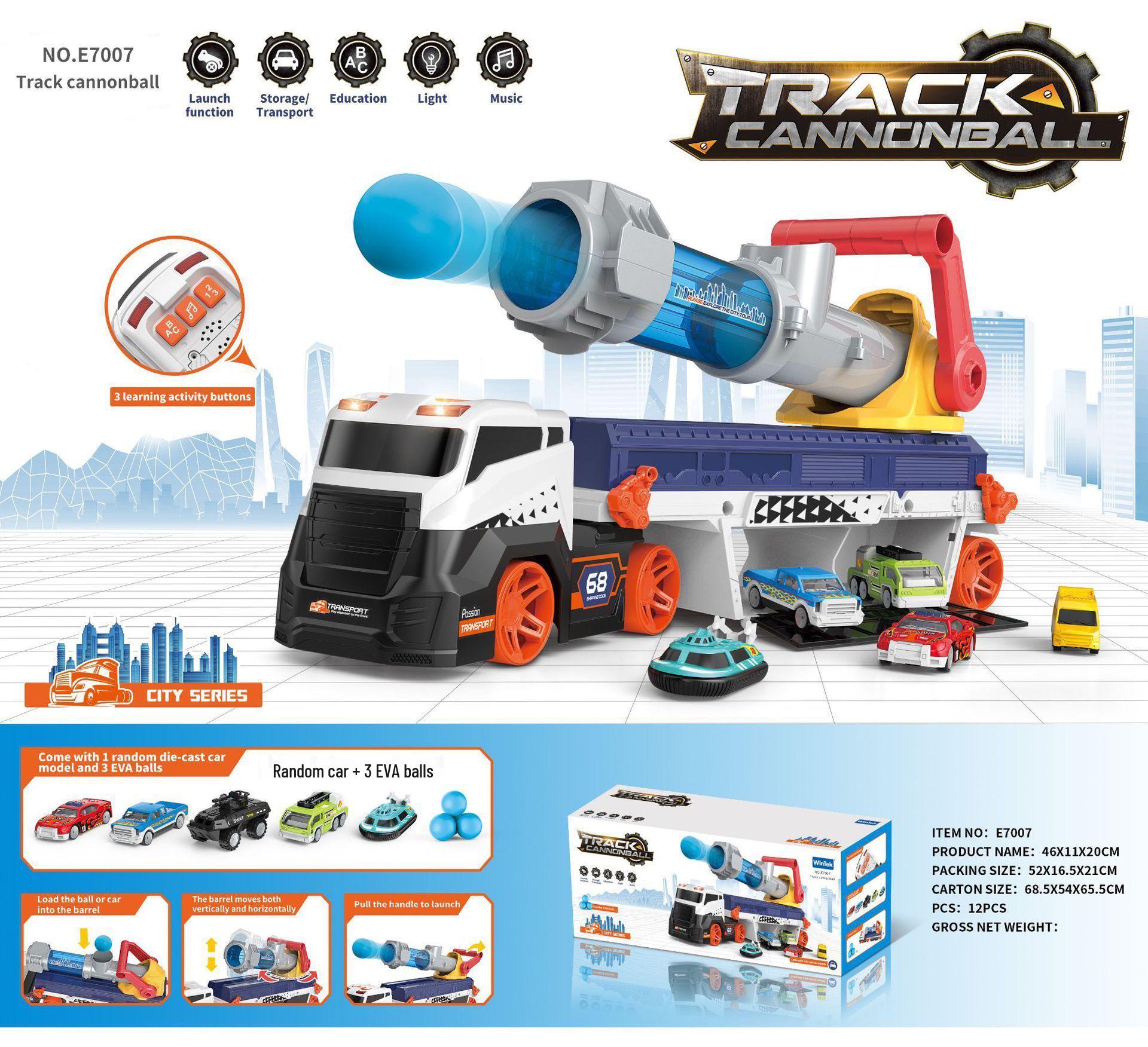 Cross-Border Children s Transformable Missile Truck Toy with Track Storage