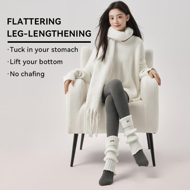 Kave Women Grey Knitted Tights Autumn Basic Opaque Pressure Pantyhose Streetwear High Waist  Stocking Leggings Y2K Gray Hosiery