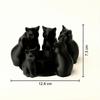Schwarzer Katzenring Kerzenhalter Sitzendes Design 3D Gedruckter Kerzenständer Halter 6 Stück Set Stilvolle Akzente Katzen Verzierung