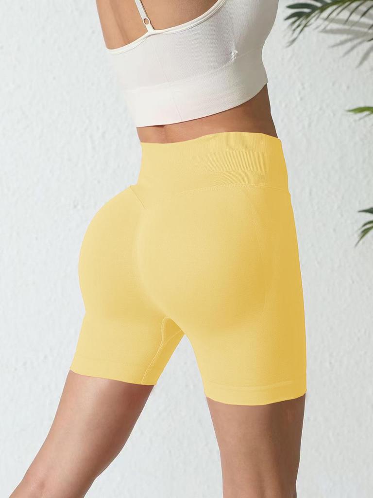 Shorts de Yoga Taille Haute Sans Coutures - Respirants, Remonte-Fesses, Pantalons de Fitness Ventre Plat