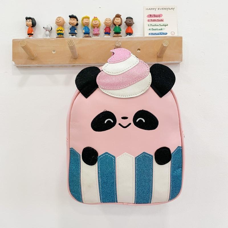 Cartoon Line Panda Girls Toddler Backpack With Fashion Sequins For Use School