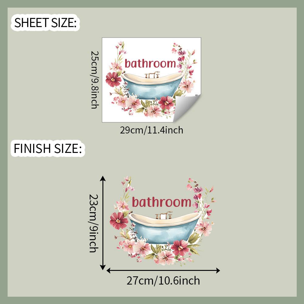 

Английский слоган Цветы в ванной Комната ванная туалет Дом фон Украшение Наклейки на стену