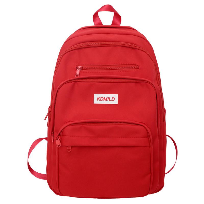 Large Capacity Solid Color Casual Backpack Fashion College Style Multi-Level Backpack Chinese College Student Schoolbag single package
