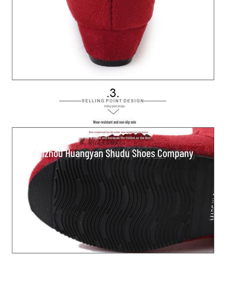 Dames Lange Elastiske Semskede Støvletter - Rund Tå, Høyt Skaft, Toveis Stil, Stor Størrelse, Europeisk og Amerikansk Design