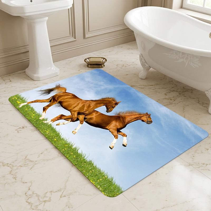 Horse Freedom Living Room Nonslip Area Rug Soft Carpet For Bedroom Game Playroom Sofa Office Home Decor Doormat Christmas Gift C926256