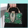Elegant Square Evening Purse With Lock Closure And Rhinestone Accents For Women