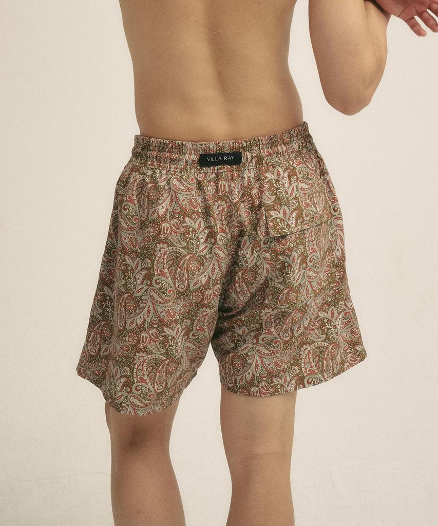 Billalei Dusty Olive Paisley Men'S Swim Shorts - Vintage Olive