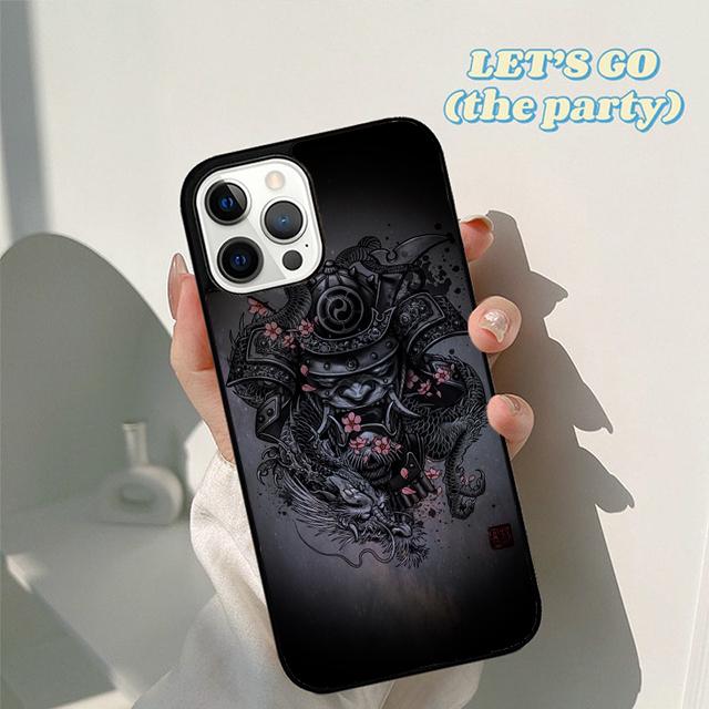 Autumu Japanese samurai oni mask Phone Case Cover for iPhone 16 15 12 mini 11 13 14 Pro Max SE 2020 Apple 6S 7 8 Plus Coque