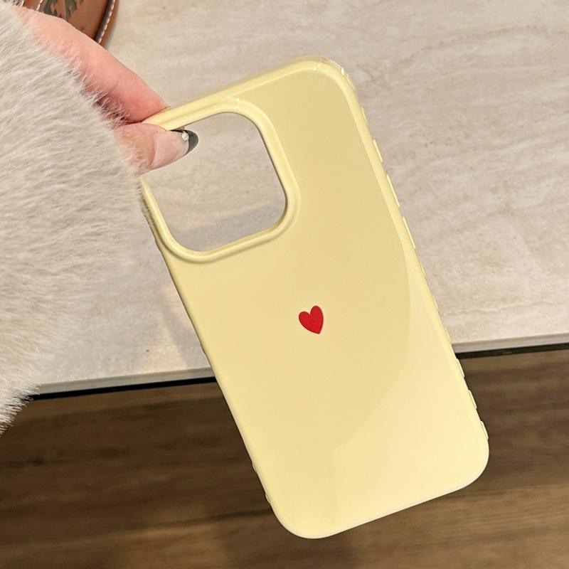 Jednoduchý červený milostný srdíčko měkký TPU kryt na telefon pro iPhone 17 Air 16 14 13 12 11 Pro Max 7 8 Plus Kryt pro iPhone 16E 15 Pro