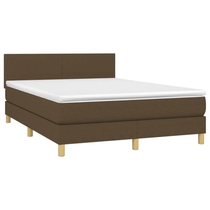 3140460 vidaXL Divan Bed with Mattress Dark Brown 140x200 Cm