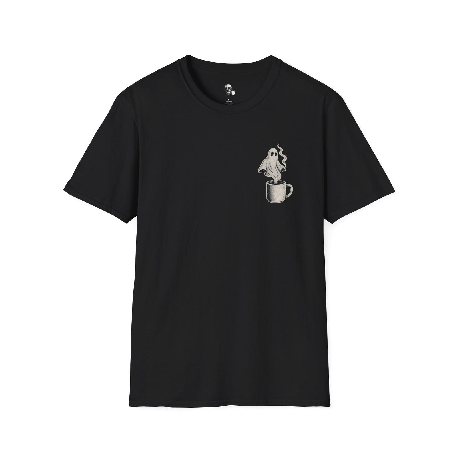 Ghostly Coffee Unisex T-Shirt - Spooky Vibe, Halloween, Gift for Ghost Lovers S разноцветный