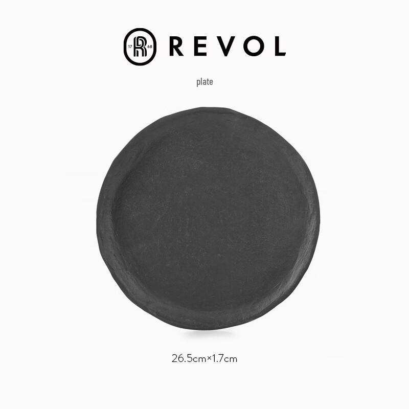 REVOLYli Black Minimalist Ceramic Dinner Plate
