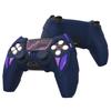 PlayVital PS5 Controller Silicone Mecha Rhino Shockproof Protective Easy Includes Thumb Grips and Compatible with Charging Midnight Blue and Purple