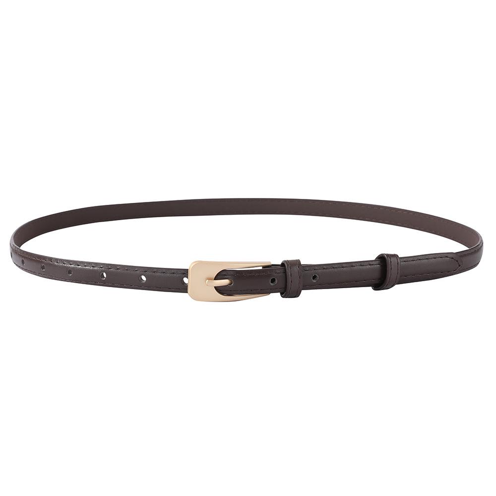 Korean Chic Retro Leather Belt: Slim, Versatile Waist Accessory for Women