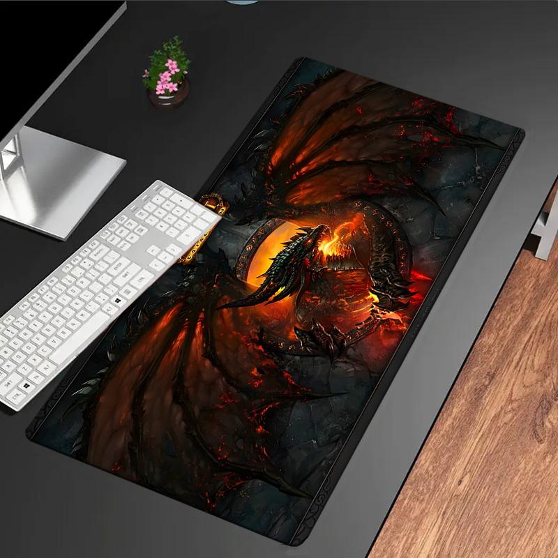 Dragon's Fiery Warcraft game Mouse Pad, Rubber Base, Mouse Pad for Gamers and Office Use, Gaming Desk , Easy To Clean Mat Christmas fan gifts